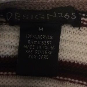 Black, tan, maroon cowl necked sweater